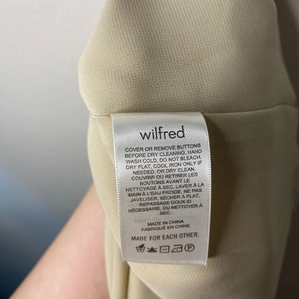 Wilfred Capulet Mini Button Down Dress in Olive Beige - Picture 10 of 10